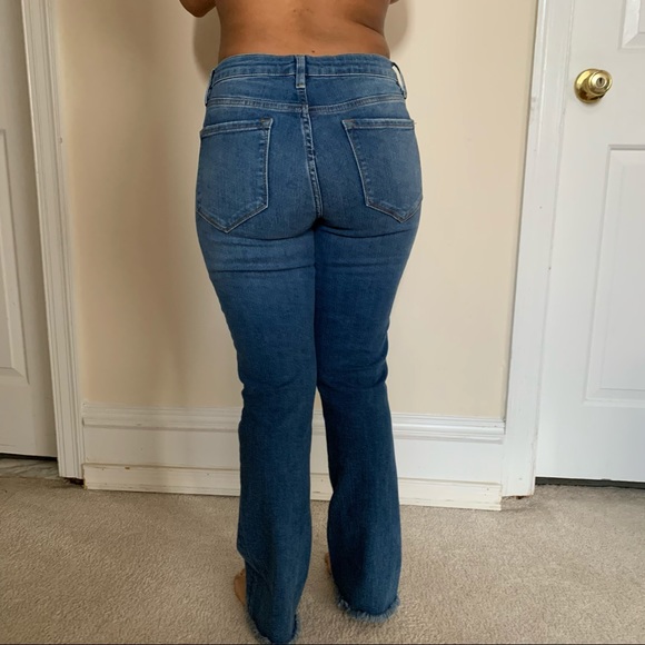 Free People Straight Crop Raw Hem Jeans Sz W27 - Picture 4 of 14